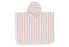 Jollein Bad Poncho Stripe Terry Wild Rose GOTS