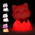 Dhink Poes Zacht Siliconen Nachtlamp met Timer, Dimmer en Tapfunctie