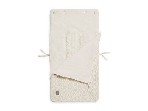 Jollein Voetenzak groep 0+ 3/5 punts gordel River knit cream white