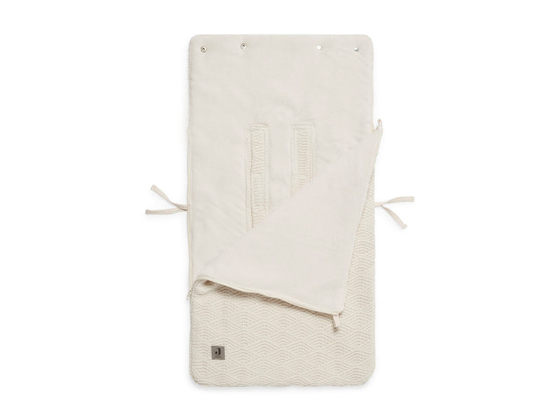 Jollein Voetenzak groep 0+ 3/5 punts gordel River knit cream white