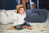 Zitzak Fauteuiltje Teddystof Grijs Jollein Beanbag kinderkamer stoeltje 