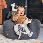 Zitzak Fauteuiltje Teddystof Grijs Jollein Beanbag kinderkamer stoeltje 