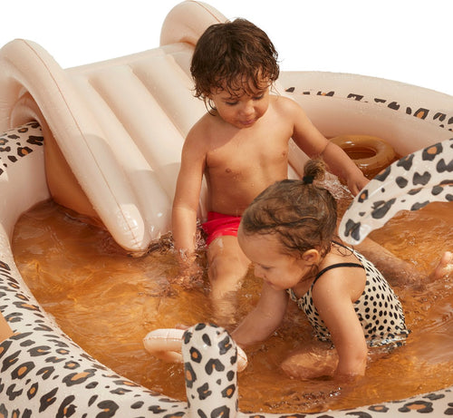 Swim Essentials Speelzwembad met Glijbaan Beige Panterprint