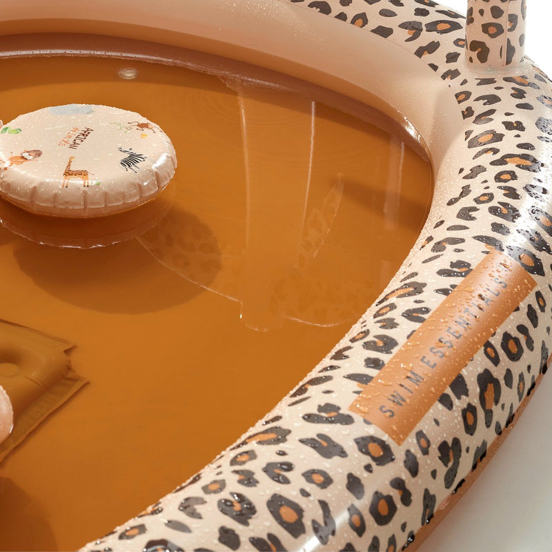 Swim Essentials Speelzwembad met Glijbaan Beige Panterprint