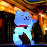 Dhink Lucky Kat Nachtlamp met timer dimmer en tik functie werkt op batterijen