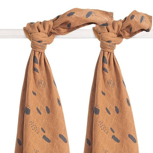 Jollein Hydrofiel multidoek large 115x115cm Spot caramel 2pack