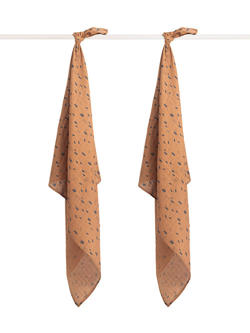 Jollein Hydrofiel multidoek large 115x115cm Spot caramel 2pack