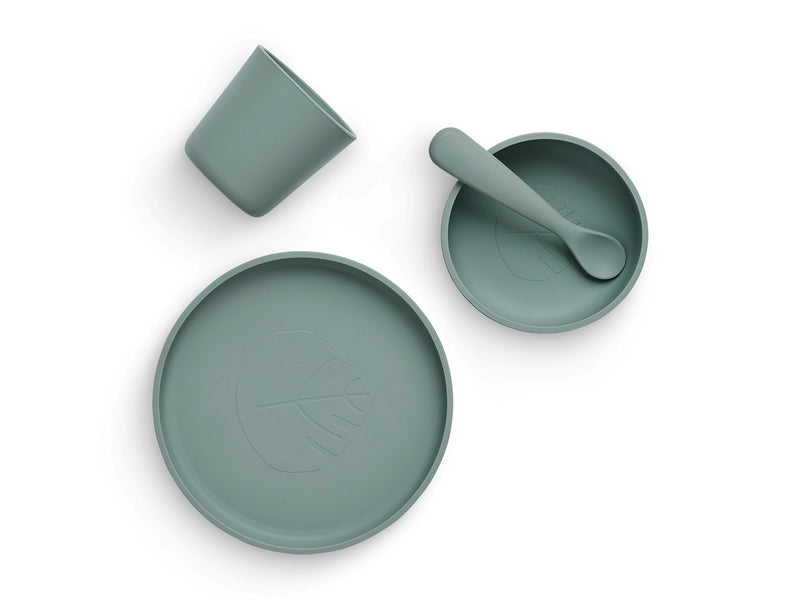Kinder serviesset Siliconen Ash Green Jollein