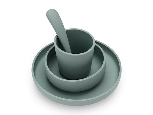 Kinder serviesset Siliconen Ash Green Jollein