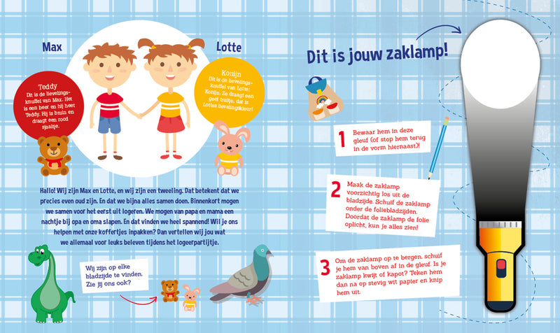 zaklampboek voor het eerst logeren lezen kinderboek