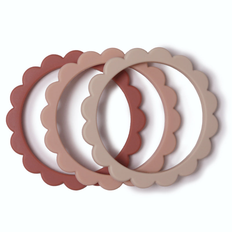 Mushie Flower Bracelet (3pack) Blush/Rose/Sh.Sand