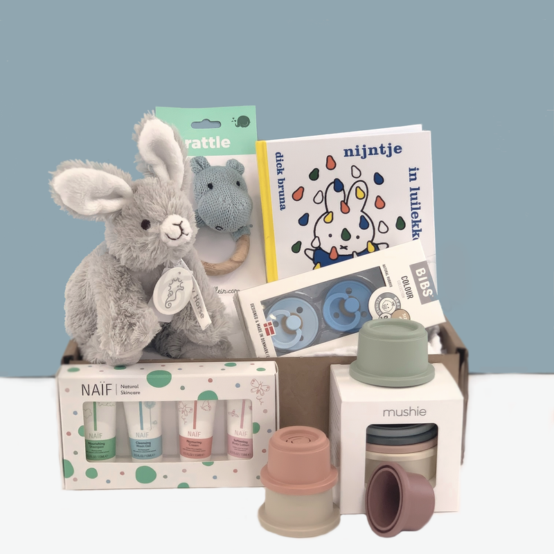 kraampakket cadeaubox baby zwanger geboorte kado giftbox kraamcadeau suprise box jongen meisje