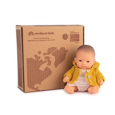 Miniland Babypop Aziatisch Meisje 21 cm met Kleertjes
