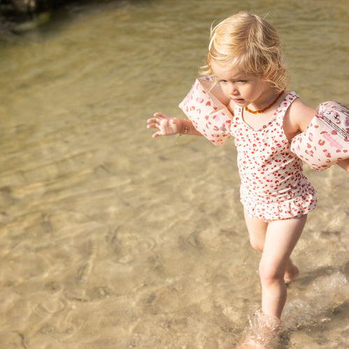 Swim Essentials Zwembandjes Old Pink Panterprint 0-2 Jaar