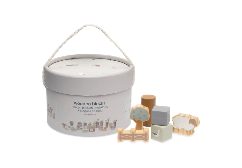 Jollein Houten Blokken Set 18x12 cm Farm