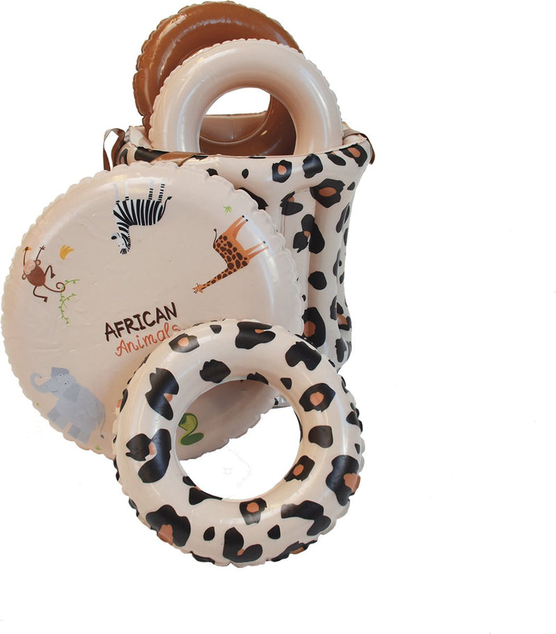 Swim Essentials Speelzwembad met Glijbaan Beige Panterprint