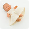Miniland 21cm baby pop poppen kleertjes kleding jurkje poppenjurkje wit