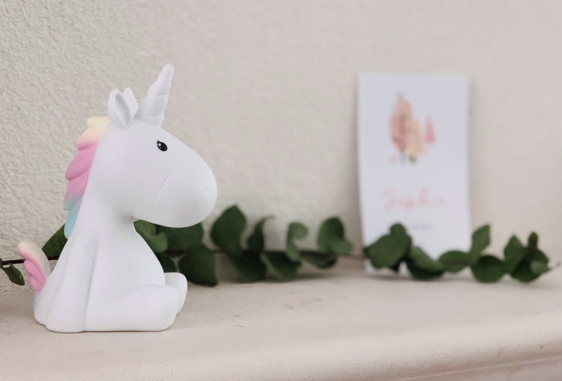 Eenhoorn spaarpot geld sparen piggy bank kinderen kinderkamer 