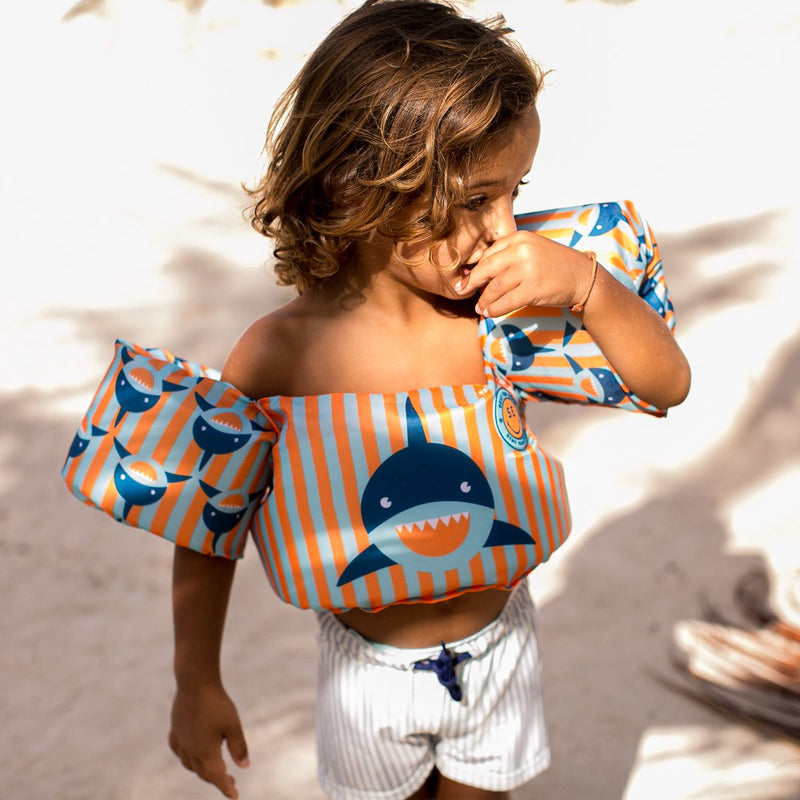 Swim Essentials Puddle Jumper Blauw Geel Haaien 2-6 Jaar