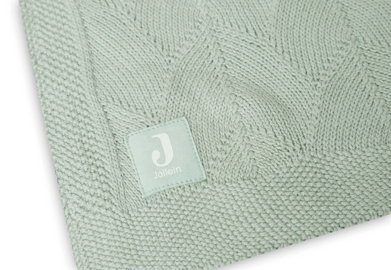 Jollein Deken Wieg 75x100cm Shell Knit Sea Foam GOTS