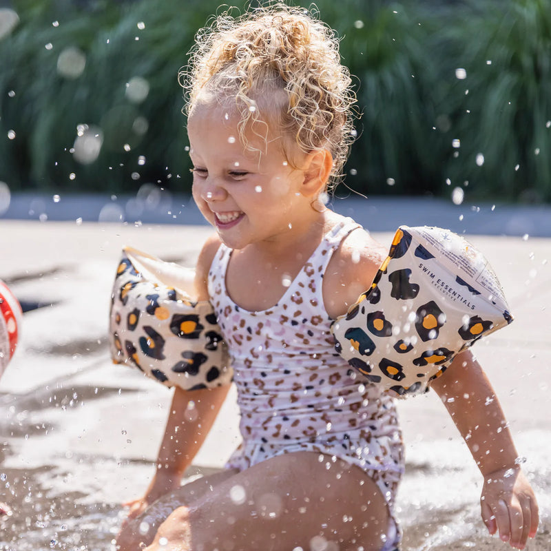 Swim Essentials Zwembandjes Beige Panterprint 0-2 jaar