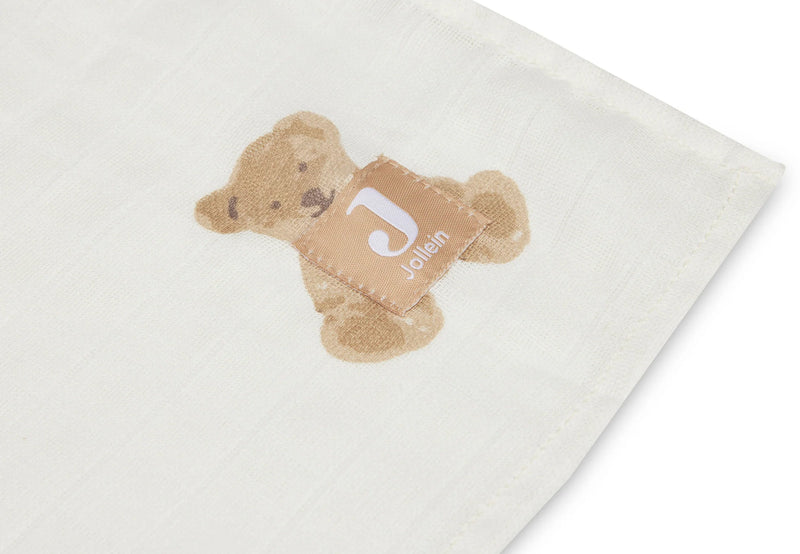 Jollein Hydrofiele Doek Small 70x70 cm Teddy Bear (3 pack)