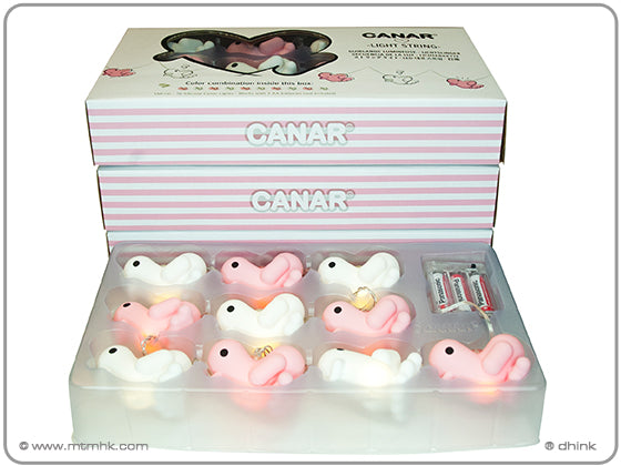 Canar Lichtslinger met 10 silicone Eendjes Wit met Roze