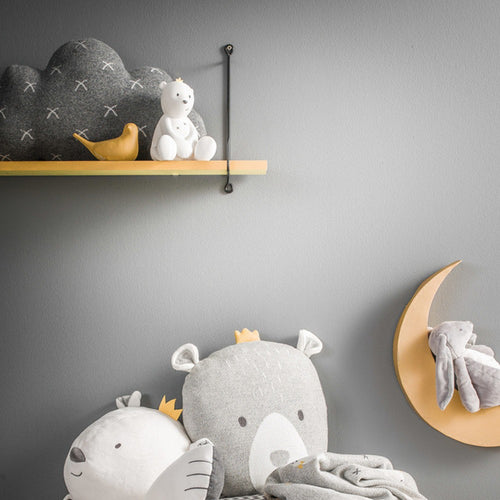Noukies Decoratief Wolk Kussen Grijs kinderkamer babykamer decoratie